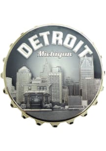 Detroit City Skyline Bottle Opener Cap Magnet