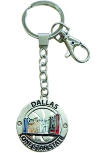 Dallas Ft Worth City Skyline Spinning Keychain