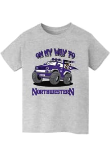Youth Northwestern Wildcats Grey Vive La Fete On My Way Short Sleeve T-Shirt