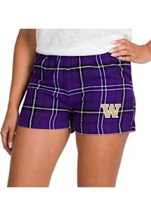Womens Washington Huskies Black Concepts Sport Ultimate Flannel Shorts