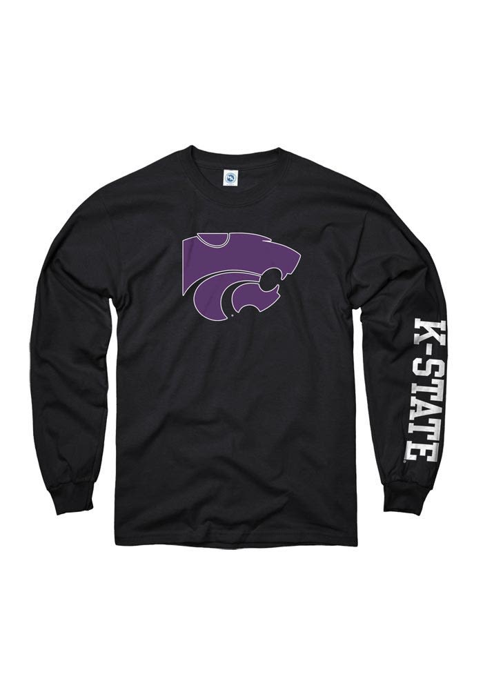 K-State Wildcats Youth Black Mascot Long Sleeve T-Shirt