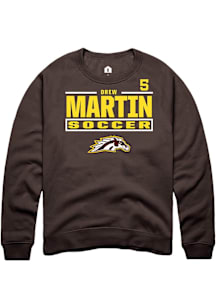 Drew Martin Western Michigan Broncos Mens Brown NIL Stacked Box Player Crew