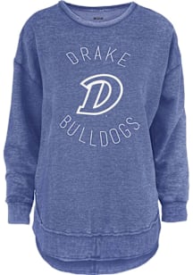 Pressbox Drake Bulldogs Womens Blue Melange Crew Sweatshirt