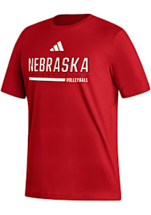Adidas Nebraska Cornhuskers Red Volleyball Fresh Short Sleeve T Shirt