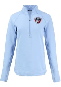 Cutter and Buck FC Dallas Womens Light Blue Pehastin Qtr Zip