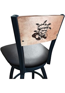 Wichita State Shockers Vinyl Seat Maple Back Swivel Pub Stool - Black