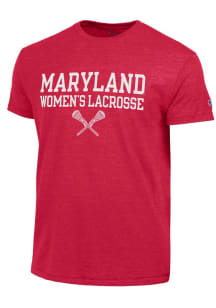 Maryland Terrapins Red Champion Womens Lacrosse Short Sleeve Fashion T Shirt