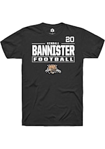 Kendall Bannister Ohio Bobcats Black Football NIL Stacked Box Short Sleeve Player T Shirt