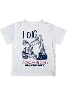 Vive La Fete Gonzaga Bulldogs Infant Excavator Short Sleeve T-Shirt White