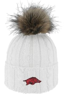 LogoFit Arkansas Razorbacks White Alps Pom Womens Knit Hat
