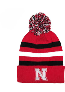 Nebraska Cornhuskers LogoFit Jr Haltime Pom Youth Knit Hat - Red