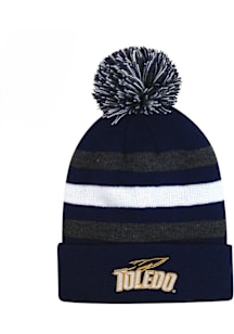 LogoFit Toledo Rockets Navy Blue Jr Haltime Pom Youth Knit Hat