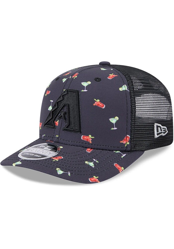 New Era Arizona Diamondbacks Pattern 9SEVENTY Stretch Snap Adjustable Hat - Black