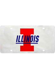 Illinois Fighting Illini Team Logo Silver Car Accessory License Plate