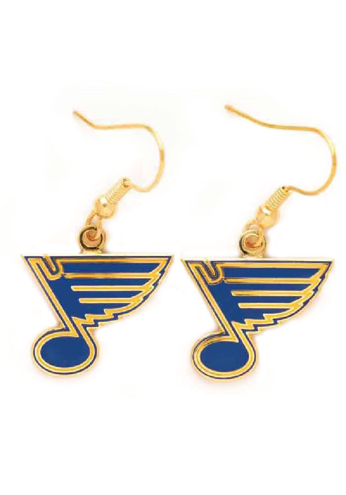 St Louis Blues Dangle logo Womens Earrings
