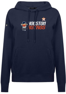Levelwear Houston Astros Womens Navy Blue Adorn 8-Bit Baseball Hooded Sweatshirt