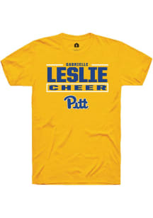 Gabrielle Leslie Rally Mens Gold Pitt Panthers NIL Stacked Box Player T Shirt