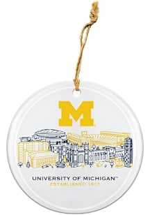 Yellow Michigan Wolverines Campus Ornament