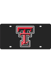Texas Tech Red Raiders Black Letter Logo Car Accessory License Plate