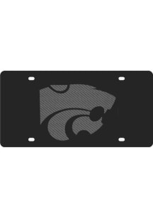 K-State Wildcats Carbon Fiber Team Logo Black Car Accessory License Plate