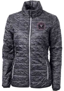 Cutter and Buck Inter Miami CF Womens Black Rainier PrimaLoft Printed Filled Jacket