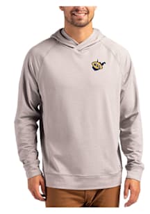 Cutter and Buck West Virginia Mountaineers Mens Grey Vault Adapt Knit Hood Long Sleeve Hoodie