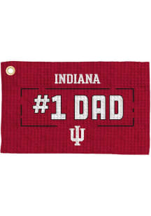 Red Indiana Hoosiers #1 Dad Waffle Golf Towel