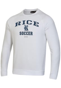 Under Armour Rice Owls Mens White Soccer Rival Long Sleeve Crew Sweatshirt