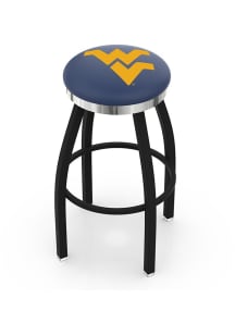 West Virginia Mountaineers Chrome Seat Pub Stool - Black