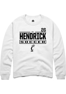 AJ Hendrick Cincinnati Bearcats Mens White NIL Stacked Box Player Crew