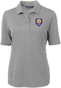 Cutter and Buck Orlando City SC Womens Grey Virtue Eco Pique Short Sleeve Polo Shirt