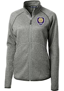 Cutter and Buck Orlando City SC Womens Grey Mainsail Long Sleeve Full Zip Jacket