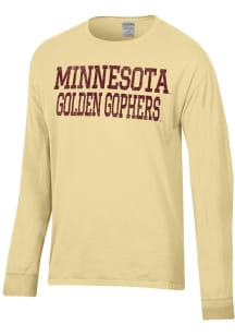 Mens Minnesota Golden Gophers Yellow ComfortWash Stacked Garment Dyed Tee