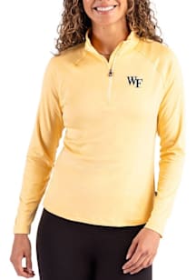 Cutter and Buck Wake Forest Demon Deacons Womens Gold Coastline Qtr Zip