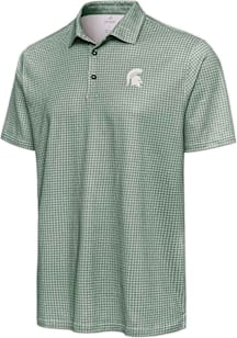 Antigua Michigan State Spartans Mens Green Breeze Short Sleeve Polo
