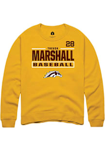 Trevor Marshall Western Michigan Broncos Mens Gold NIL Stacked Box Player Crew
