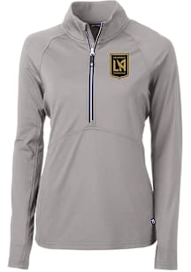 Cutter and Buck Los Angeles FC Womens Grey Adapt Eco Qtr Zip Pullover