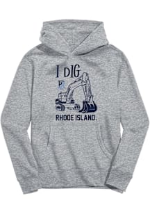 Vive La Fete Rhode Island Rams Youth Grey Excavator Long Sleeve Hoodie