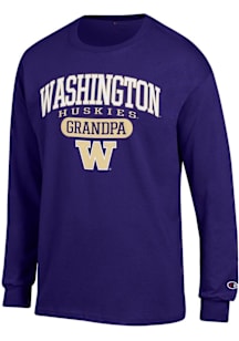 Champion Washington Huskies Purple Pill Box Grandpa Jersey Long Sleeve T Shirt