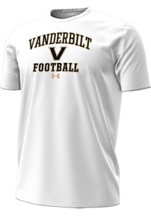 Under Armour Vanderbilt Commodores White Football Football Performance Short Sleeve T Shirt