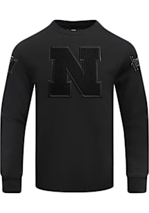 Mens Nebraska Cornhuskers Black Pro Standard Triple Black Fashion Sweatshirt