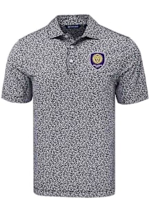 Cutter and Buck Orlando City SC Mens Black Pike Flora Short Sleeve Polo
