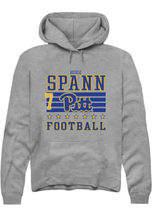 Deuce Spann Rally Mens Grey Pitt Panthers NIL Striped Player Hood