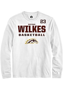 Ariana Wilkes Western Michigan Broncos White NIL Stacked Box Long Sleeve Player T Shirt