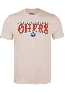 Levelwear Edmonton Oilers Tan Richmond Snowflakes Short Sleeve T Shirt