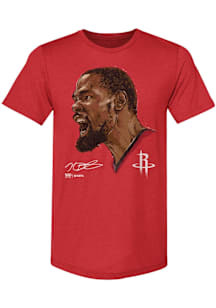 Kevin Durant Houston Rockets Red Portrait Short Sleeve Fashion Player T Shirt