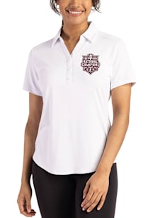 Cutter and Buck Indiana Hoosiers Womens White 2025 CFP National Champions Forge Eco Polo Short Sle..
