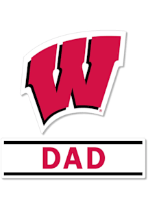 Wisconsin Badgers 3 Inch Dad Auto Decal - Red