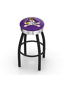 East Carolina Pirates 3 Ring Chrome Seat Pub Stool - Black