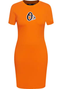 Pro Standard Baltimore Orioles Womens Orange Classic Short Sleeve Dress